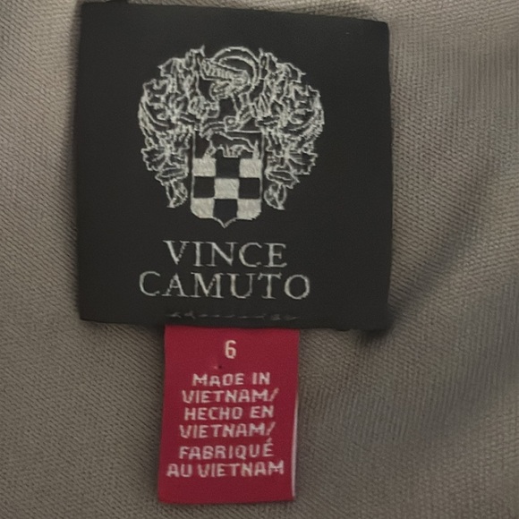 Vince Camuto Shimmery Silver Metallic Knit Cowl Neck Sheath Dress Size 6 Party - Picture 7 of 9